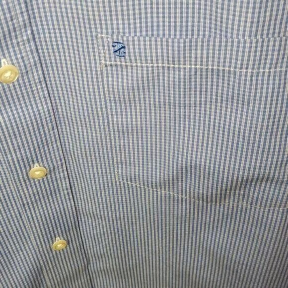 Izod Luxury Sport Embroidered Logo Pocket Striped Button Down Sz L Shirt - Picture 3 of 8